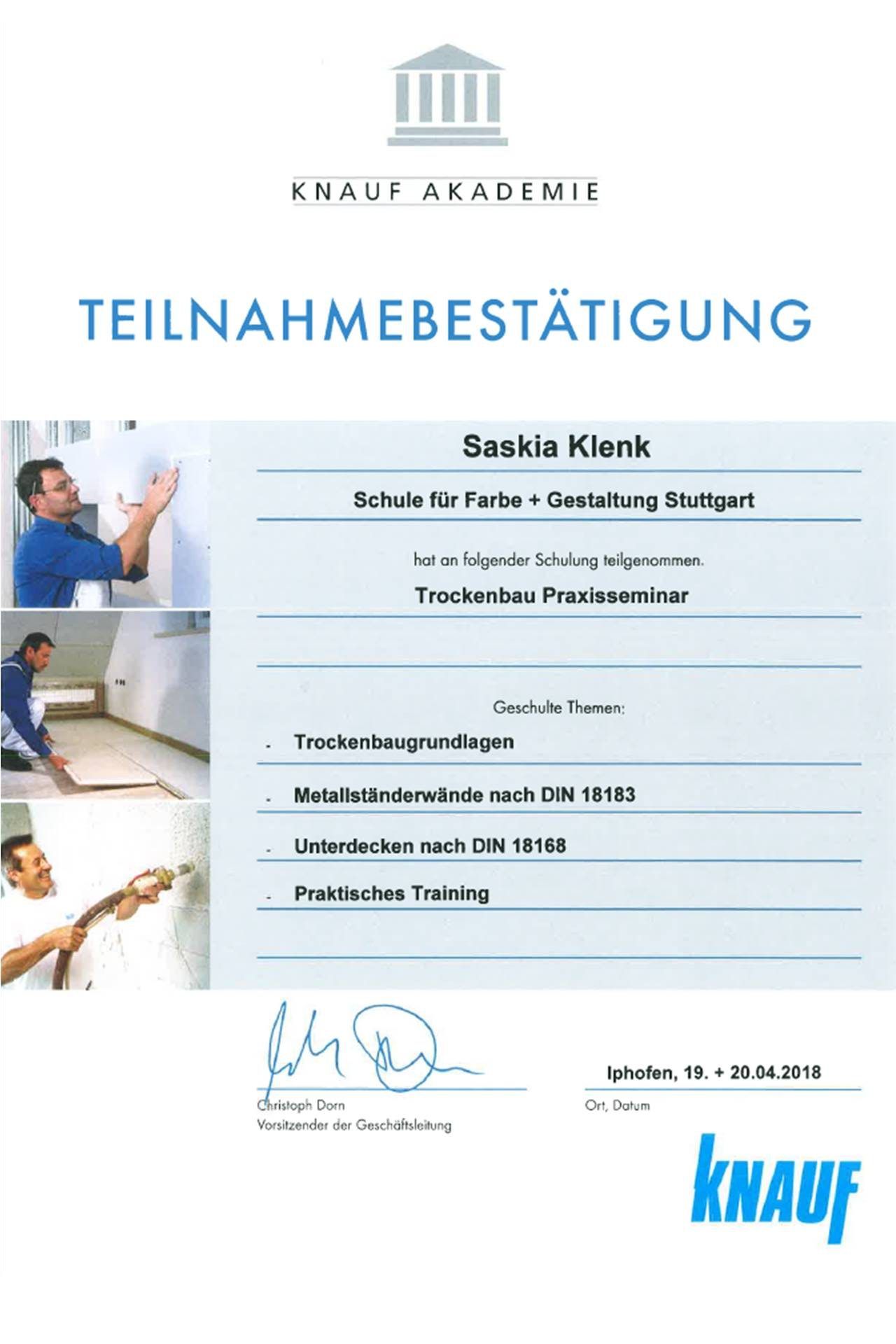 Knaufseminar Saskia Klenk